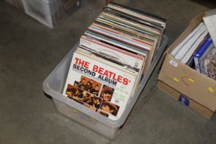 A box of records to include The Beatles