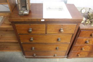 A Victorian mahogany chest fitted two short over t