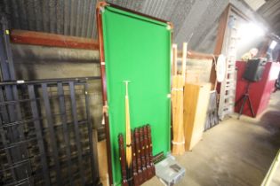 A snooker/pool table (unmarked) approx. 44' wide x