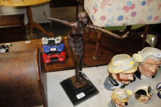 An Art Deco bronzed figure (71)