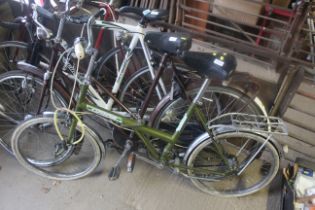 A Raleigh 20 folding bicycle with front and rear m
