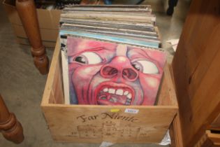 A box of various records