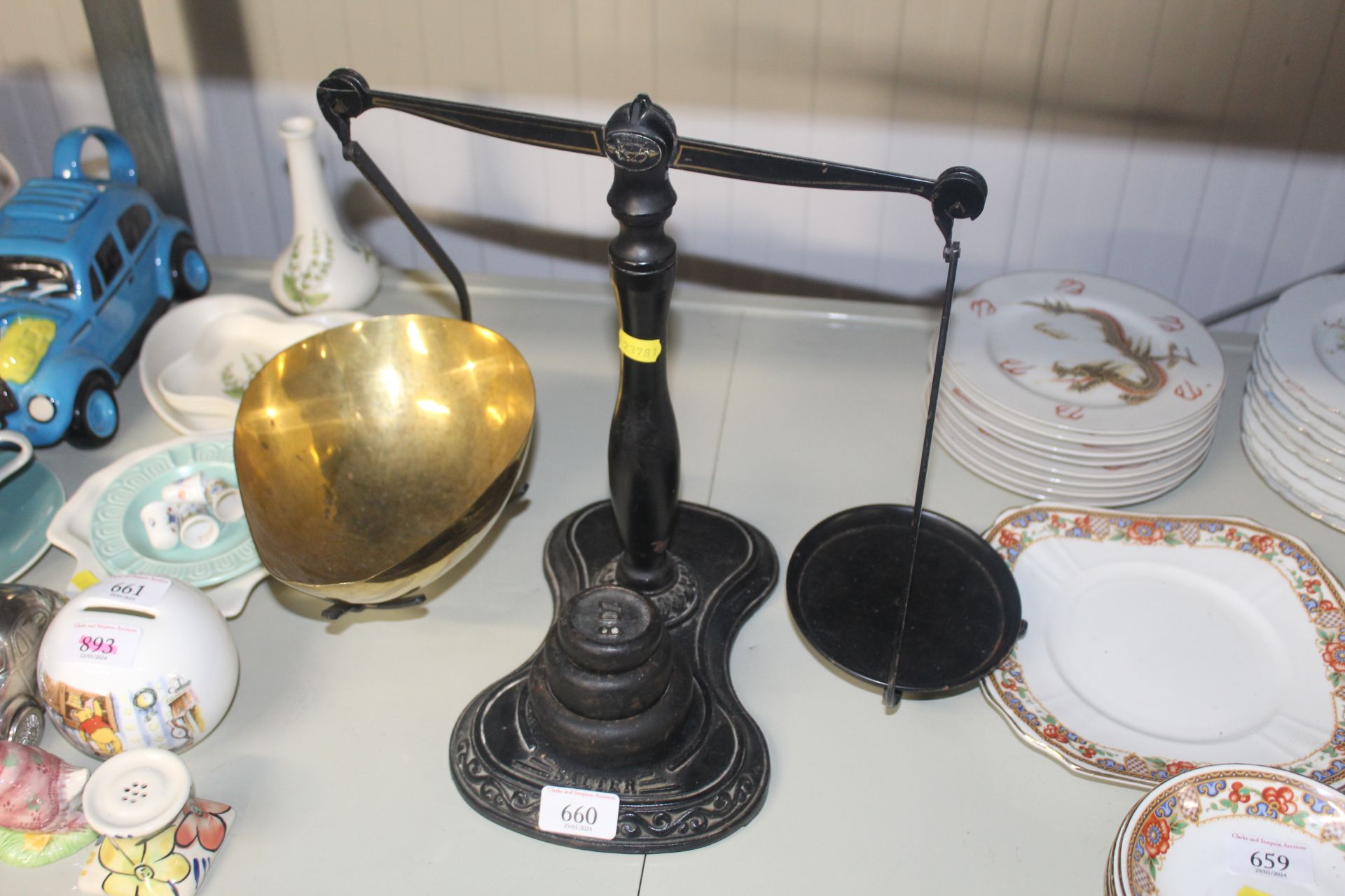 A set of Salter scales and weights