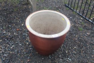 A stoneware plant pot