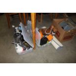 Two boxes containing various kitchenalia; cutlery;