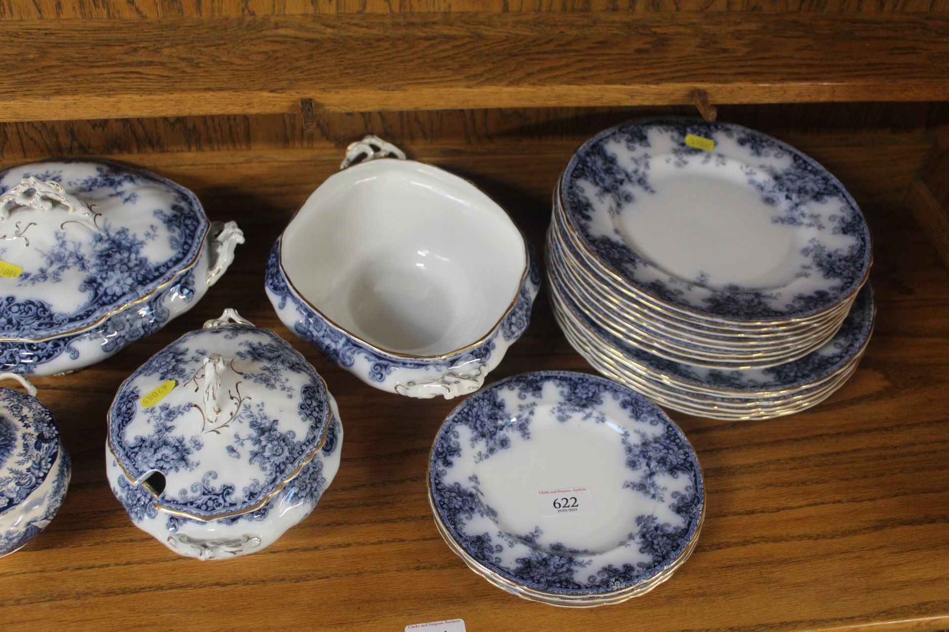 A collection of Victorian blue and white decorated - Image 2 of 2