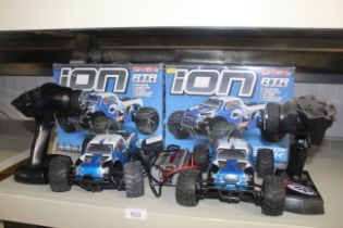 Two I-on radio controlled model cars