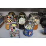 A collection of snow globes