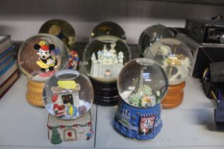 A collection of snow globes
