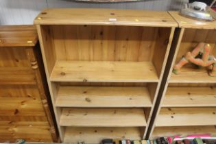 A pine open front bookcase