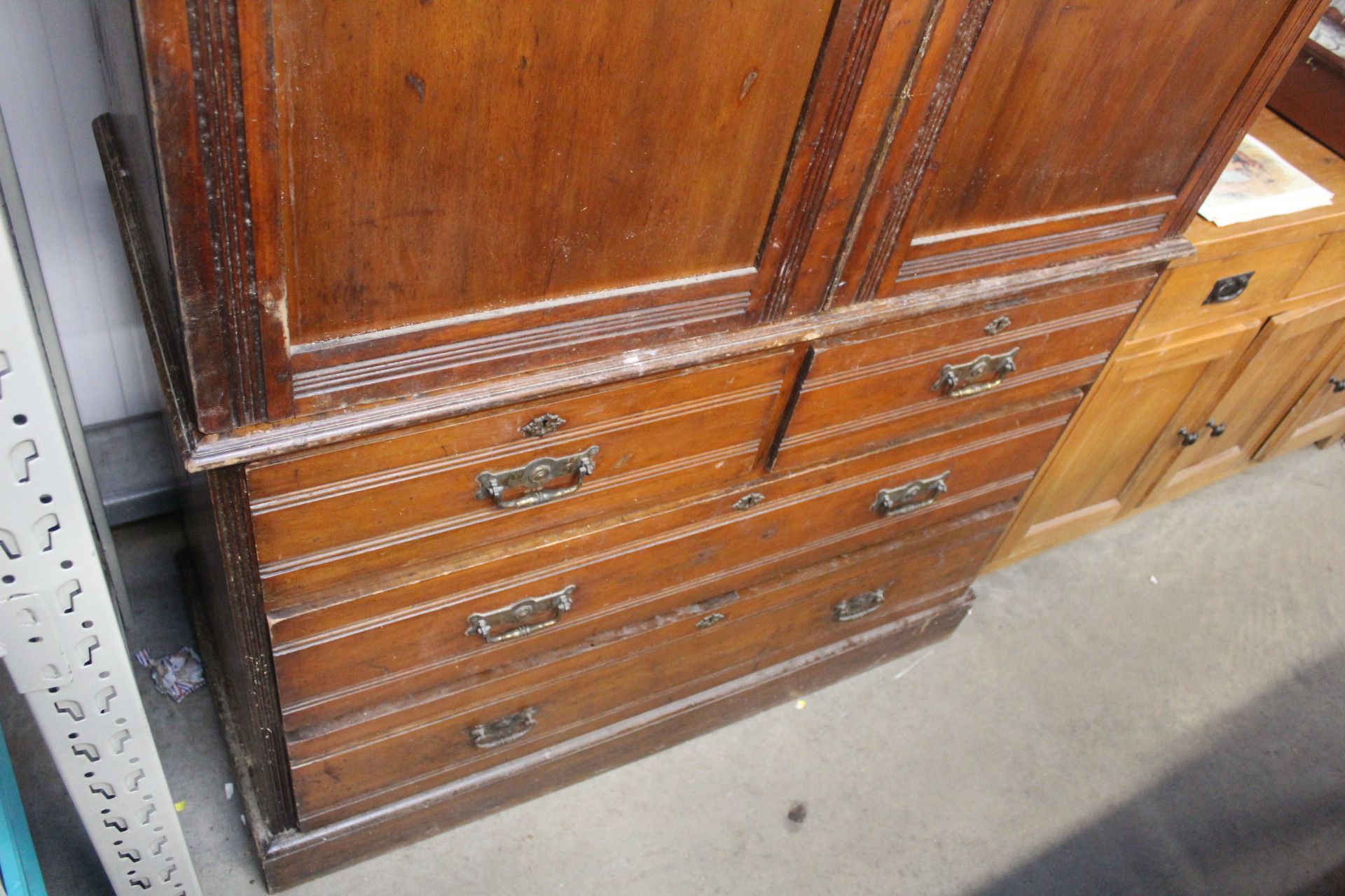 A late Victorian mahogany press cupboard fitted tw - Image 3 of 3