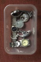 A box of wrist watches and key ring