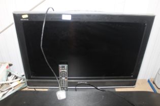 A Sony television with remote control