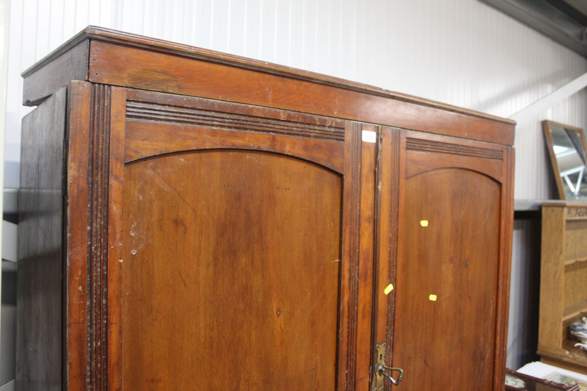 A late Victorian mahogany press cupboard fitted tw - Image 2 of 3