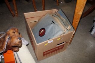 A box of 78rpm records