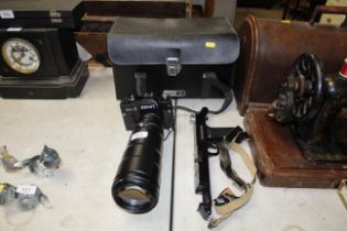 A Zenit sniper camera and lenses