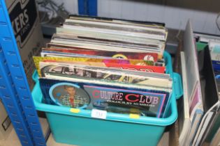 A box of various records