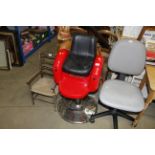A child's barber chair