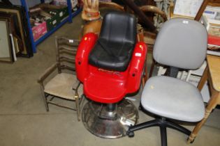 A child's barber chair