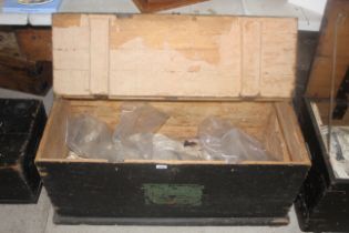 A large pine storage box