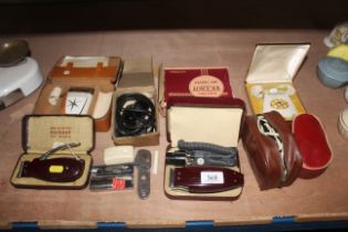 A collection of electric and hand operated razors including Viceroy, Ronson etc. sold as