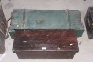 Two old wooden packing crates