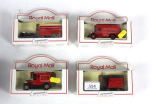 Four boxed Lledo Royal Mail vehicles