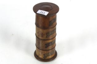 An early 19th Century sycamore four tier spice tow