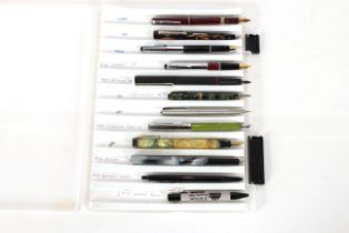 Twelve various pens including Platignum, Rotring art pen, Osmaroid pen etc.