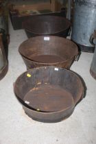 A graduated set of three twin handled oval planter