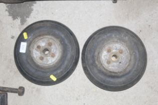 Two small aircraft wheels (vendor reports from a Spitfire)