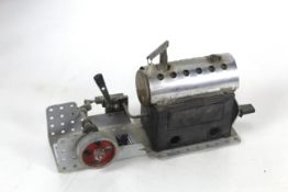 A Mamod tin plate model steam engine with pulley w