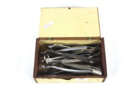 A box of dental tools