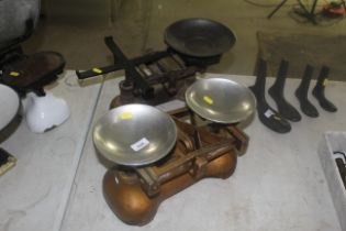 Two sets of vintage Avery scales