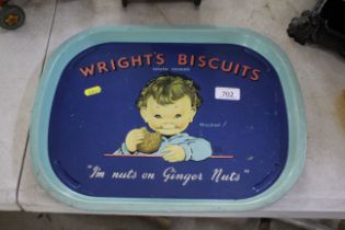 A "Wright's Biscuits South Shields" serving tray