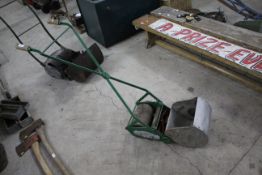 A Minor JP push mower with roller and grass collection box