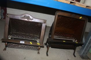 Two copper Art Deco style electric fires - sold as