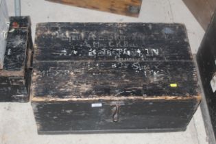 A military wooden storage box named to Lt. A. E. B