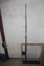 A vintage boat fishing rod and reel