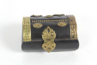 An ebony and brass mounted trinket box