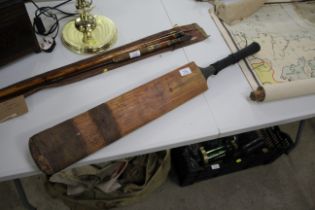 A Worcestershire V Warwickshire cricket bat, circa