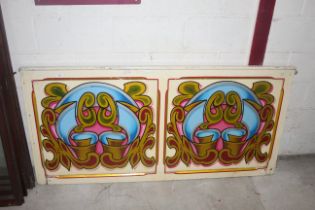 A decorative fairground panel, approx. 69" x 34"