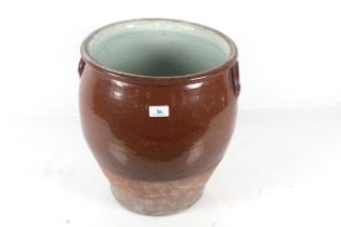 A large 19th Century salt glazed pot
