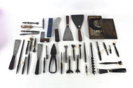 A box of tools to include some miniature files, sc