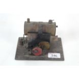 A small model steam engine with pulley wheel (no b