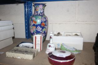 A decorative vase, various other ceramics, child's