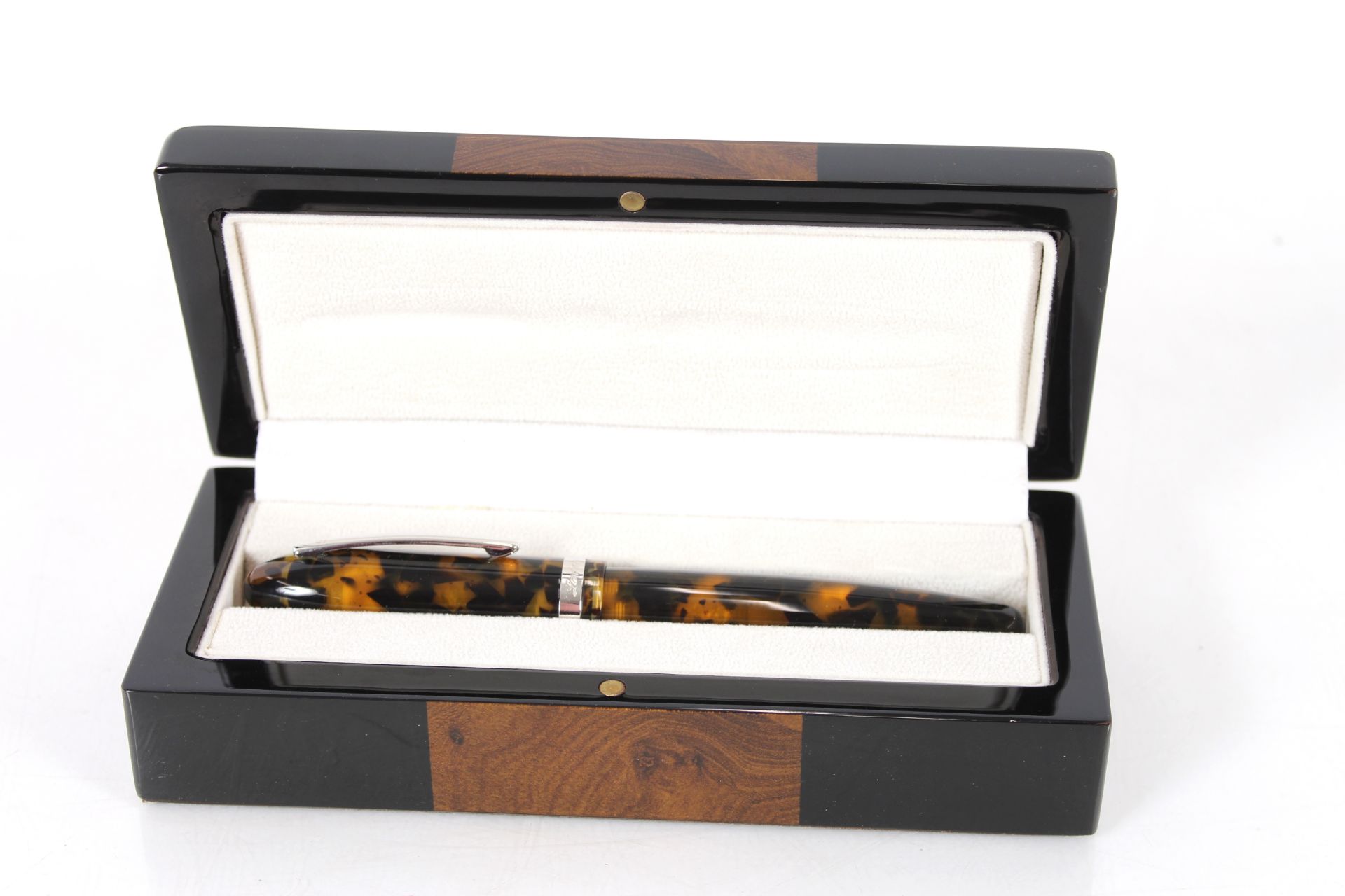 An as new boxed and cased Laban tortoiseshell desi