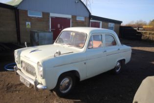 A Ford 100E Prefect motor car. Registration 534 ATO. Date of first registration 25th October 1957.