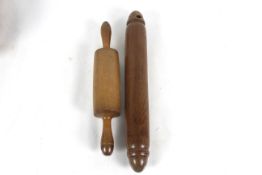 Two 19th Century farmhouse wooden rolling pins