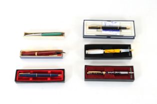 Six various fountain pens including Waterman's and
